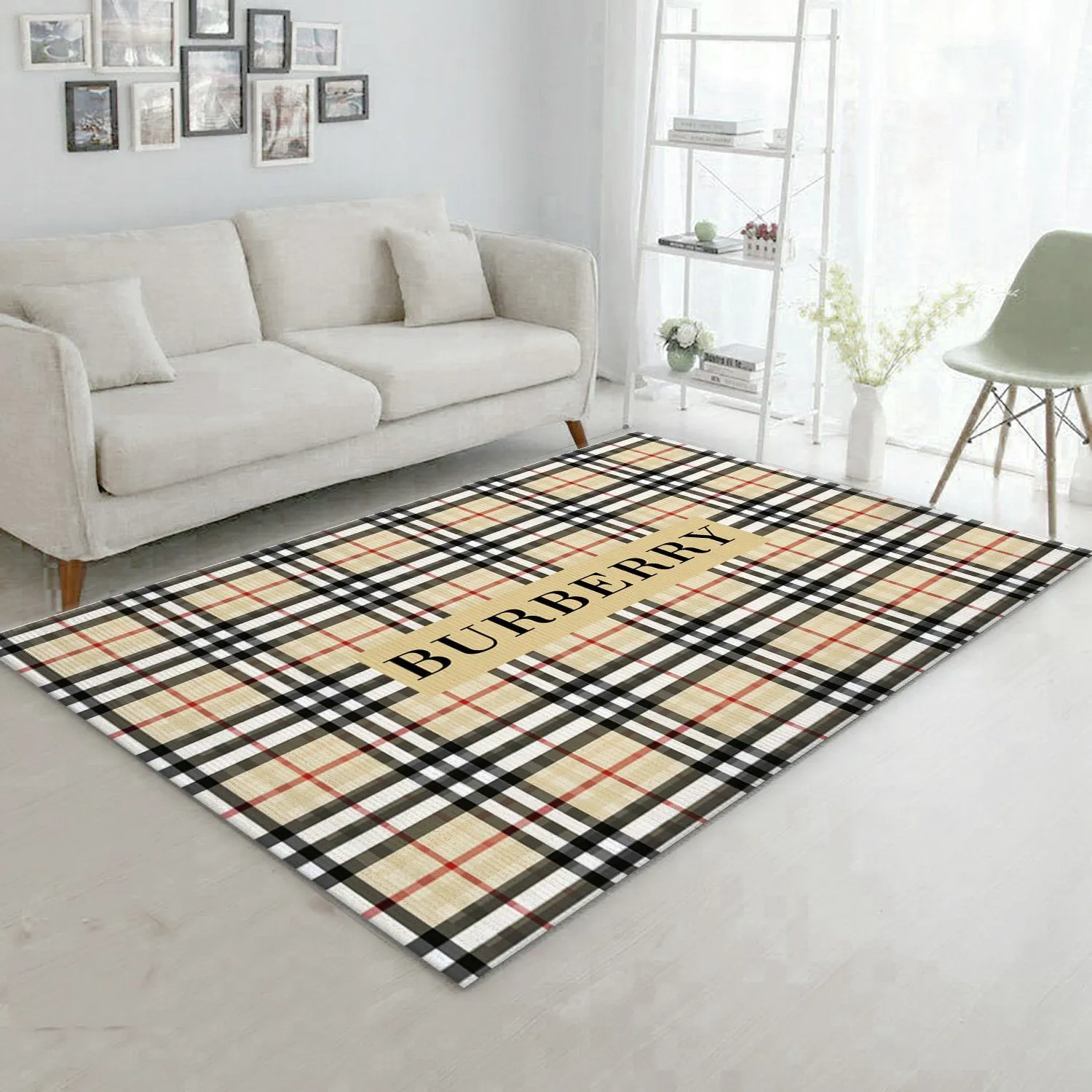 Burberry Rectangle Rug Fashion Brand Home Decor Area Carpet Door Mat Luxury