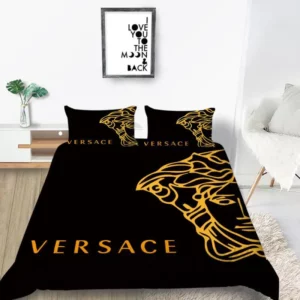 Gianni Versace Logo Brand Bedding Set Bedroom Home Decor Luxury Bedspread