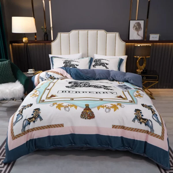 Burberry Logo Brand Bedding Set Bedroom Bedspread Home Decor Luxury