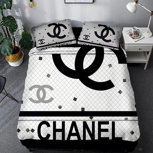 Chanel Logo Brand Bedding Set Luxury Home Decor Bedspread Bedroom