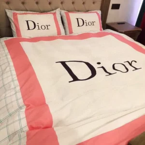 Dior Logo Brand Bedding Set Home Decor Luxury Bedspread Bedroom