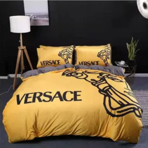 Versace Logo Brand Bedding Set Bedroom Bedspread Luxury Home Decor