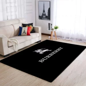 Burberry Black Rectangle Rug Home Decor Door Mat Fashion Brand Luxury Area Carpet