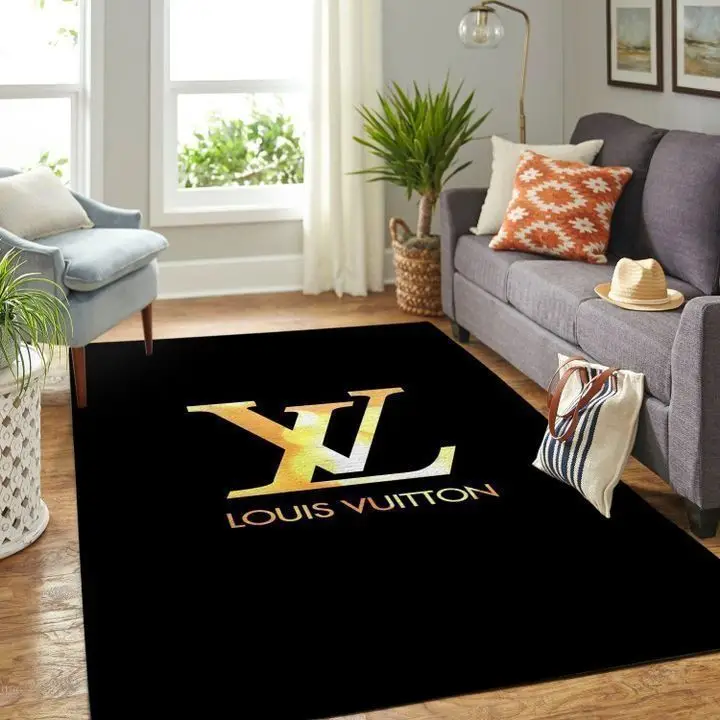 Louis Vuitton Yellow Rectangle Rug Home Decor Fashion Brand Door Mat Luxury Area Carpet