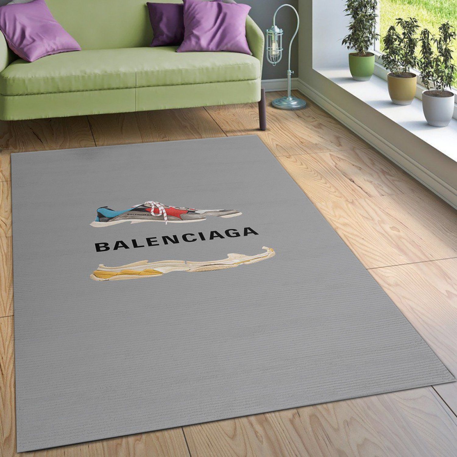 Balenciaga Sneaker Rectangle Rug Door Mat Luxury Fashion Brand Area Carpet Home Decor