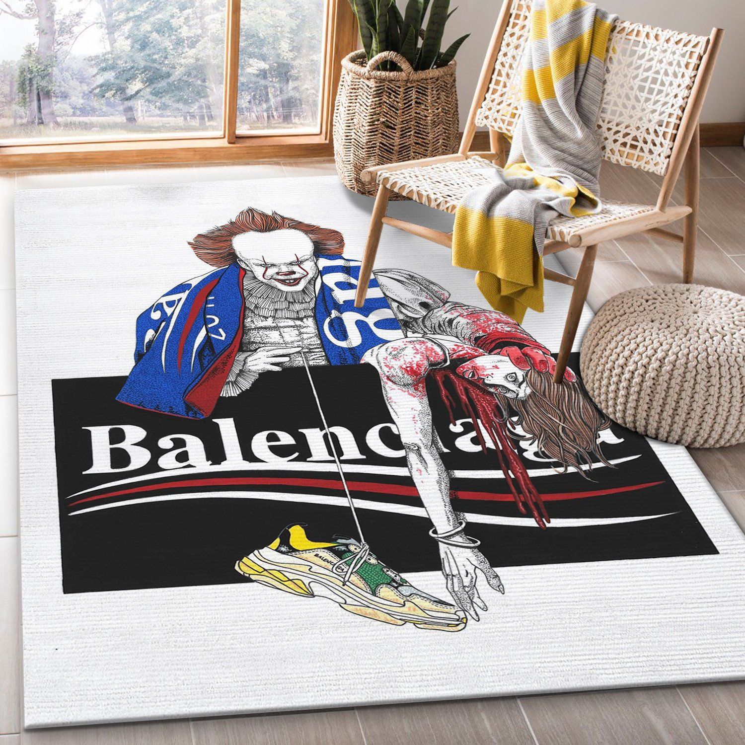 Balenciaga IT Rectangle Rug Fashion Brand Area Carpet Door Mat Luxury Home Decor