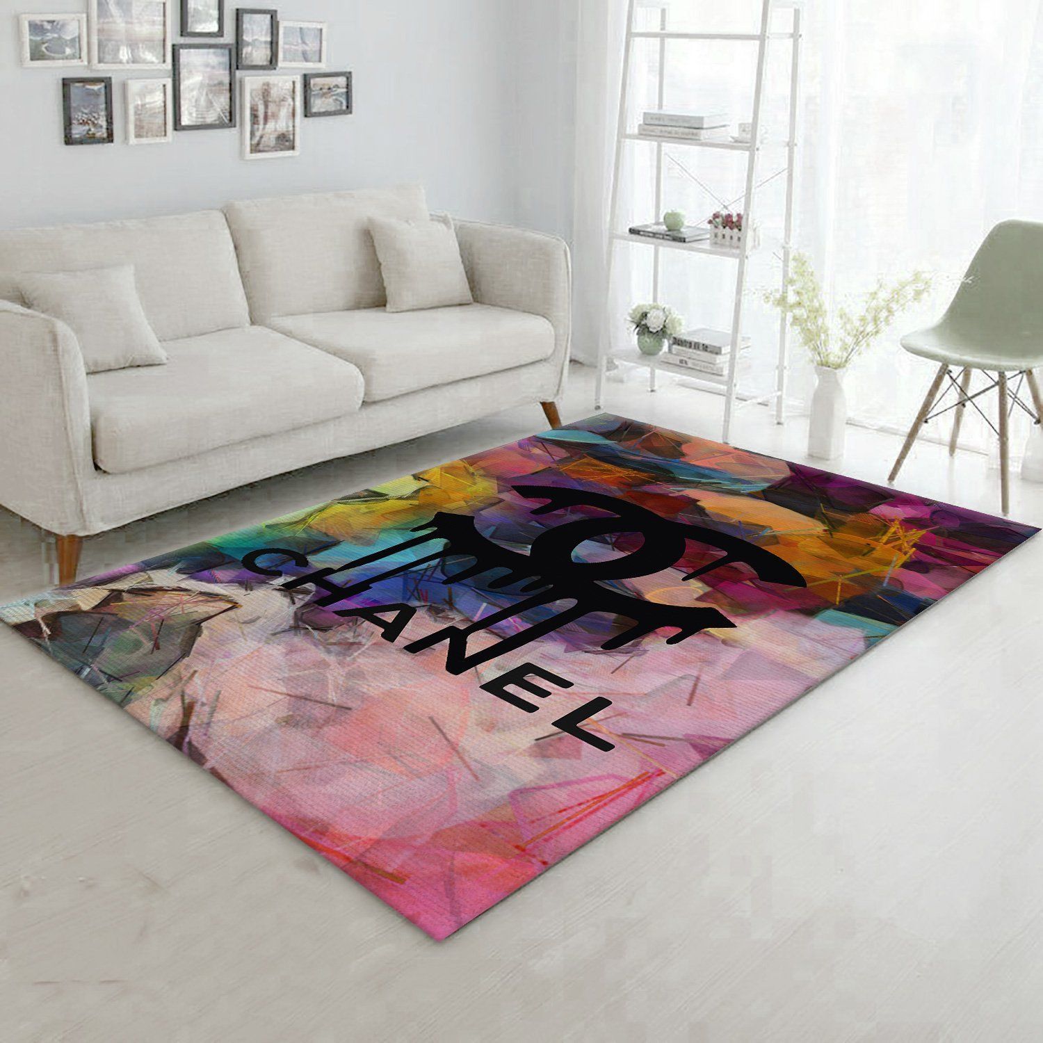 Chanel Multicolor Rectangle Rug Area Carpet Fashion Brand Home Decor Door Mat Luxury