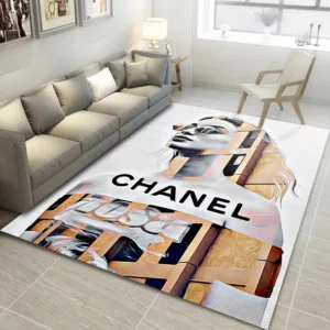 Chanel Art Rectangle Rug Area Carpet Door Mat Fashion Brand Luxury Home Decor