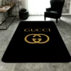 Gucci Black Golden Rectangle Rug Home Decor Area Carpet Luxury Fashion Brand Door Mat