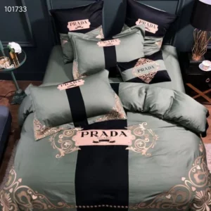 Prada Logo Brand Bedding Set Bedroom Luxury Bedspread Home Decor