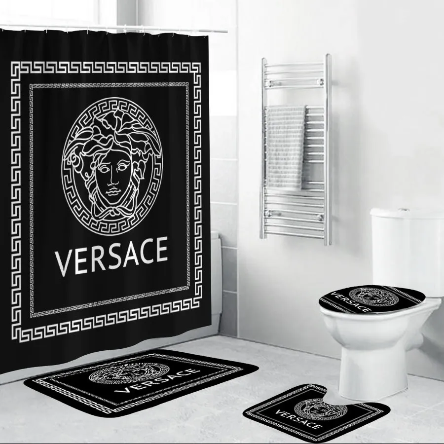 Versace Black Bathroom Set Hypebeast Home Decor Bath Mat Luxury Fashion Brand