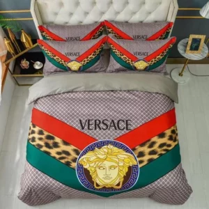 Versace Medusa Logo Brand Bedding Set Luxury Bedroom Bedspread Home Decor