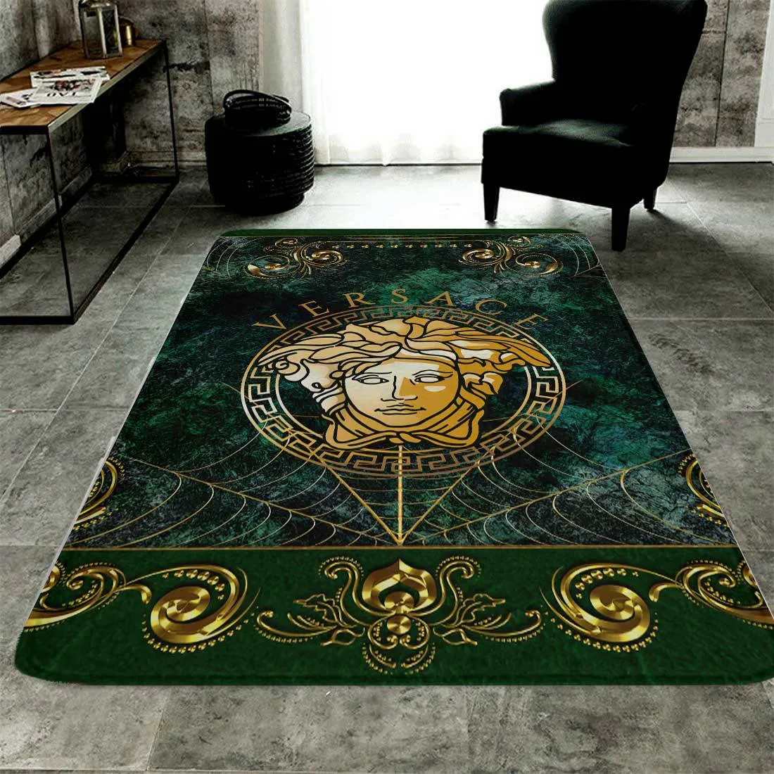 Versace Medusa Rectangle Rug Home Decor Fashion Brand Area Carpet Door Mat Luxury