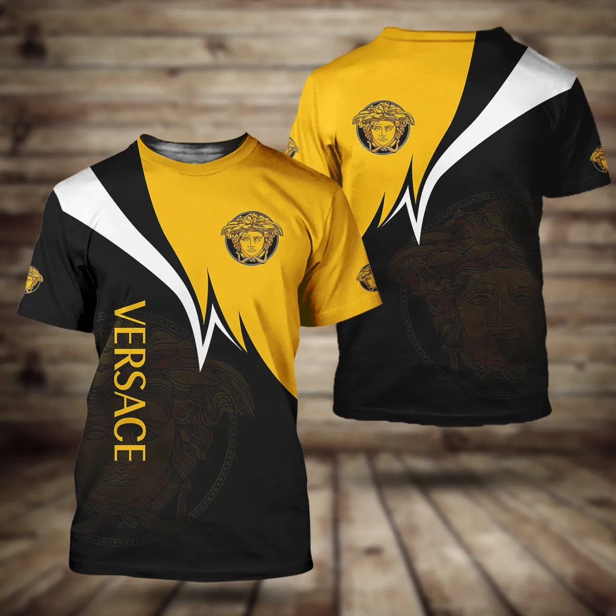 Versace Medusa Yellow Black T Shirt Fashion Luxury Outfit