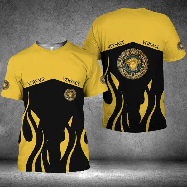 Versace Medusa Yellow Black T Shirt Luxury Fashion Outfit