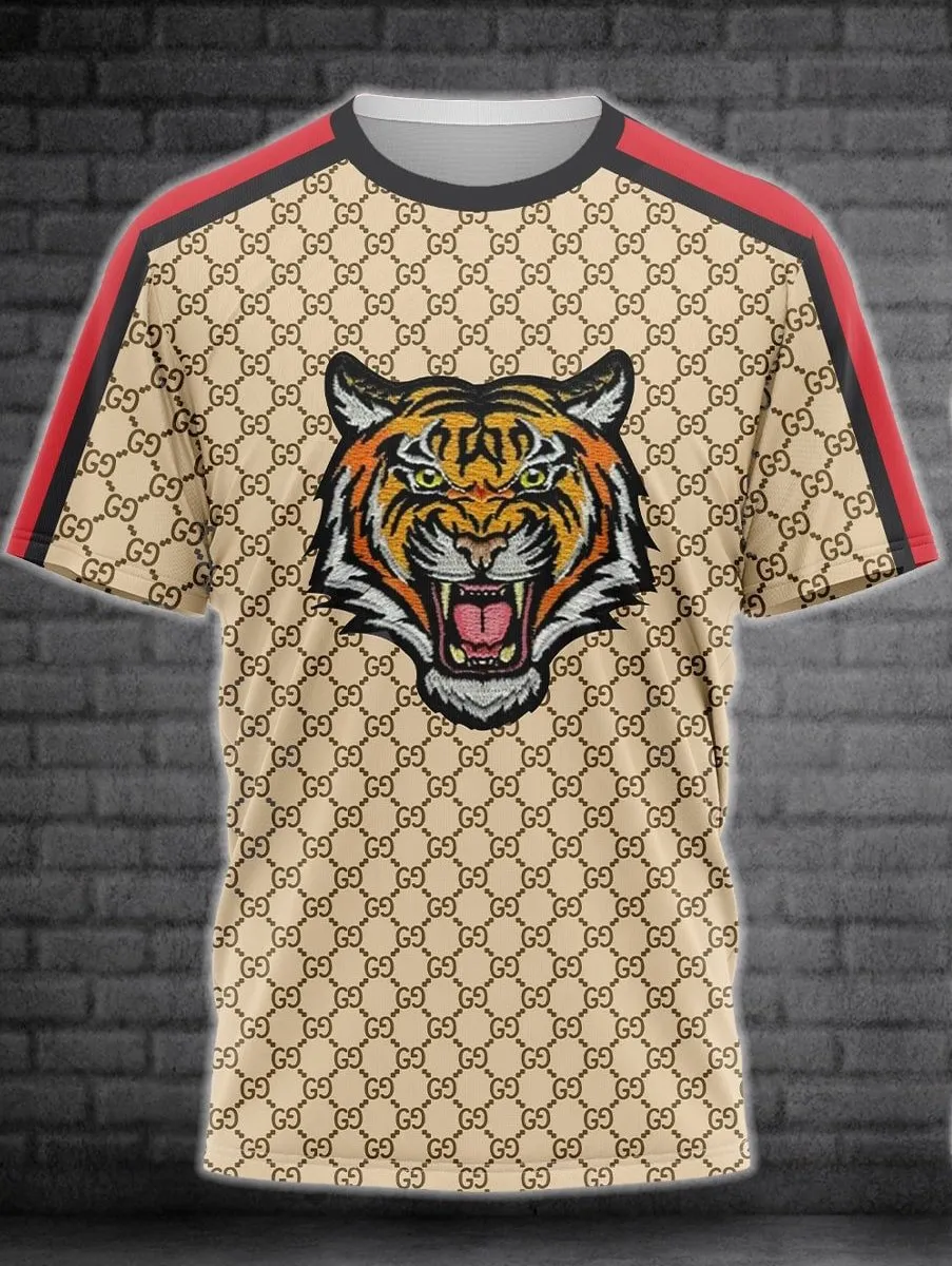Gucci Tiger Beige T Shirt Luxury Outfit Fashion
