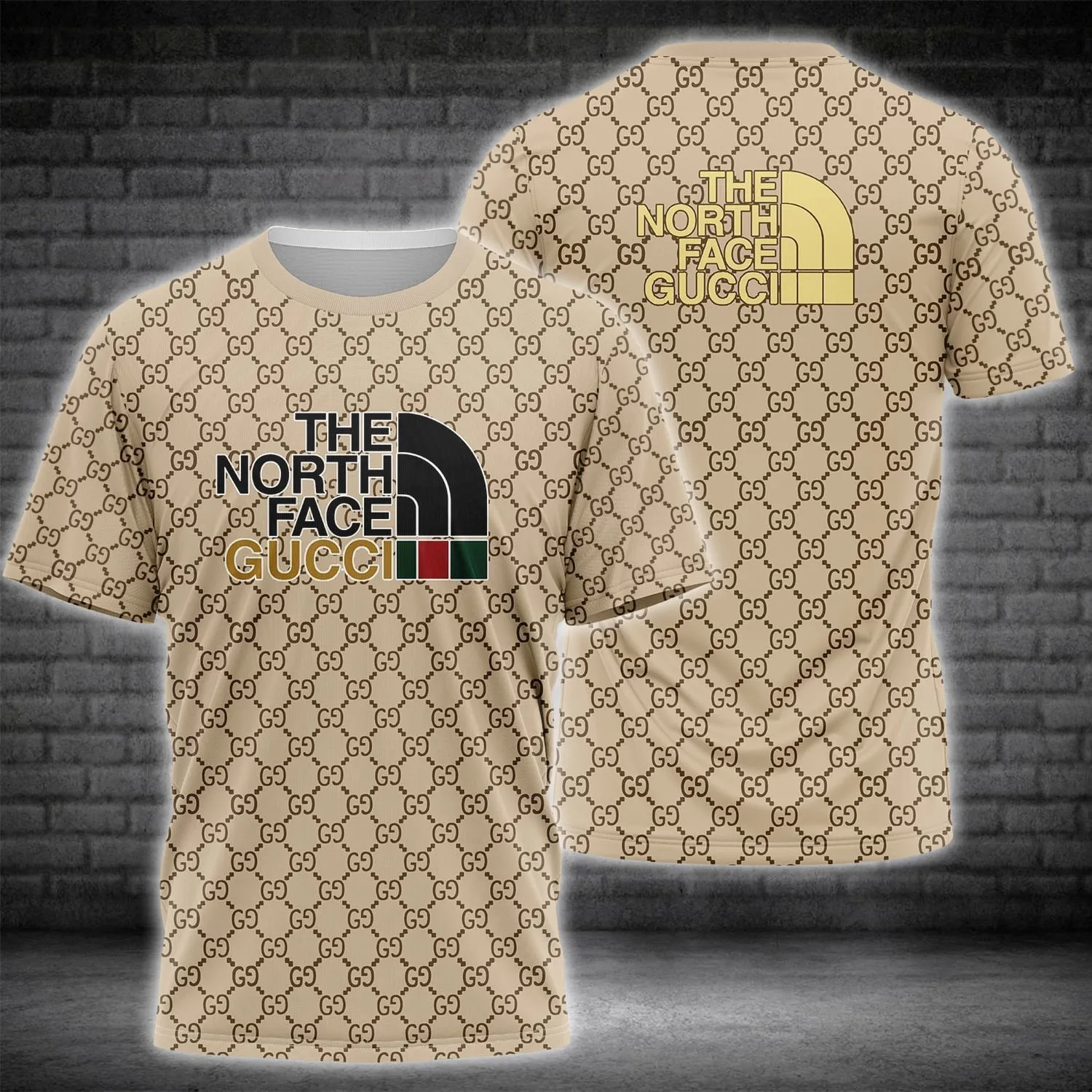 Gucci The North Face Beige T Shirt Luxury Fashion Outfit