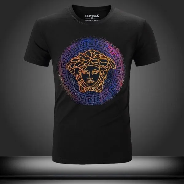 Versace Medusa Multicolor Black T Shirt Fashion Luxury Outfit