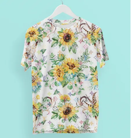 Louis Vuitton Sunflower Pattern T Shirt Outfit Fashion Luxury