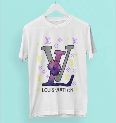 Louis Vuitton Logo Purple Flower T Shirt Luxury Outfit Fashion