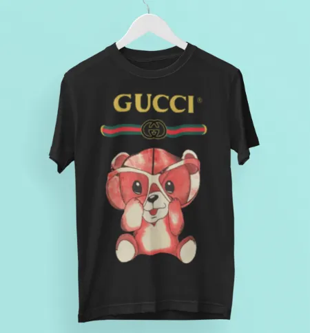 Gucci Teddy Bear Black T Shirt Outfit Luxury Fashion