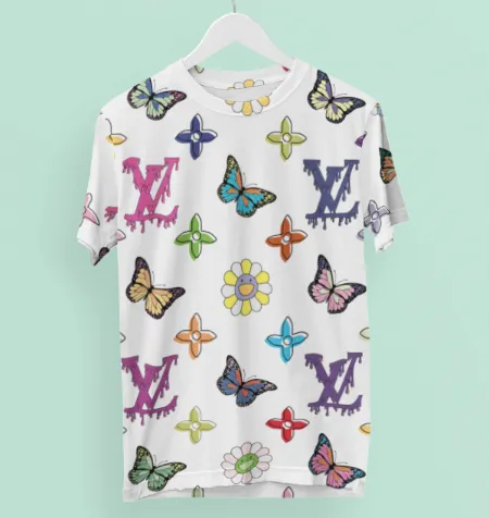 Louis Vuitton Colorful Butterfly T Shirt Fashion Luxury Outfit