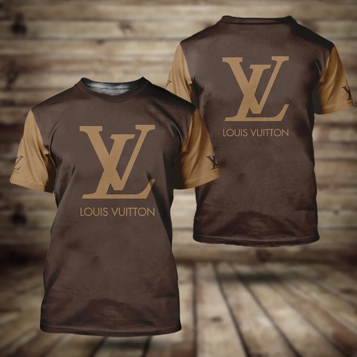 Louis Vuitton Yellow Logo Brown T Shirt Fashion Luxury Outfit