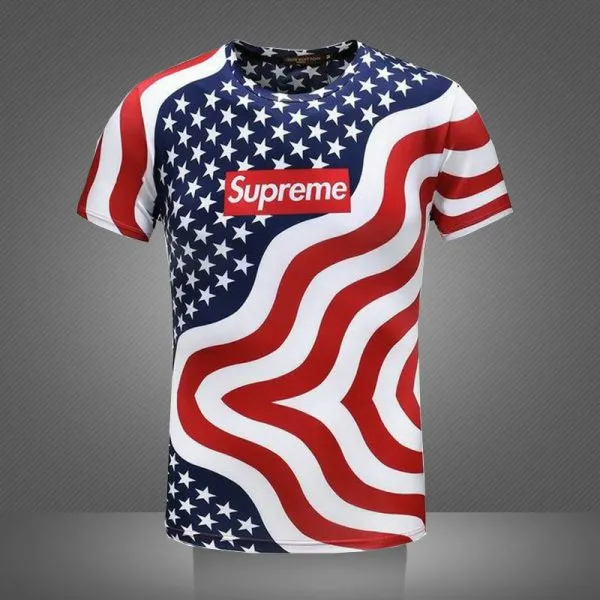 Supreme US Flag T Shirt Outfit Fashion Luxury