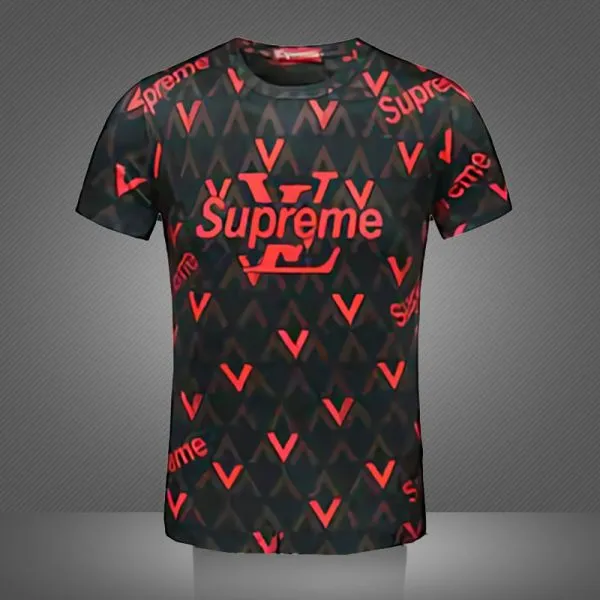 Louis Vuitton Supreme Red Black T Shirt Luxury Fashion Outfit