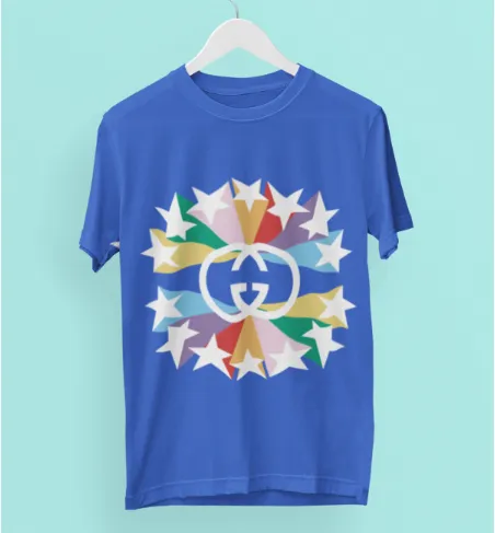 Gucci Star Blue T Shirt Outfit Fashion Luxury