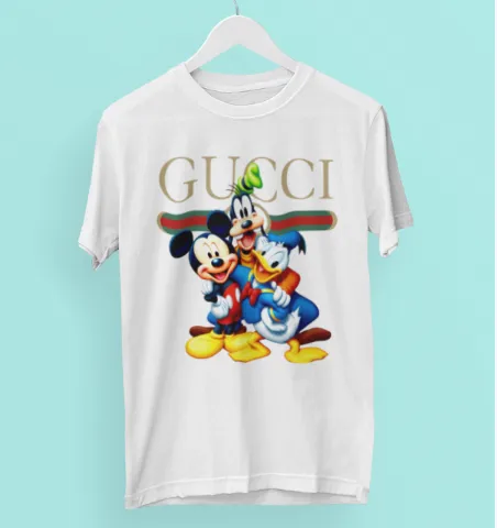 Gucci Mickey Mouse And Friend White T Shirt Outfit Fashion Luxury