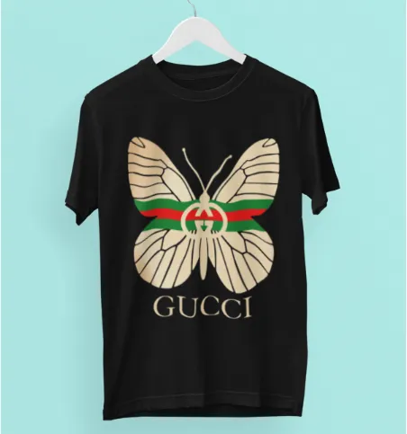 Gucci Butterfly Black T Shirt Outfit Fashion Luxury