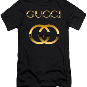 Gucci Golden Logo Black T Shirt Luxury Fashion Outfit