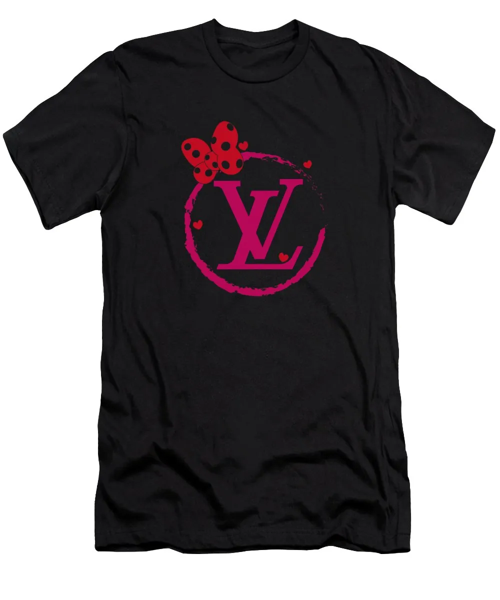 Louis Vuitton Pink Logo Black T Shirt Luxury Outfit Fashion