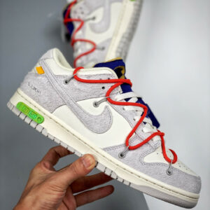 Off-White x Nike Dunk Low 13 of 50 Sail Grey Habanero Red For Sale