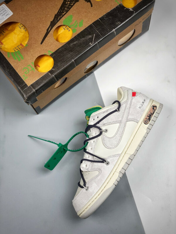 Off-White x Nike Dunk Low 20 of 50 Grey Sail Green For Sale