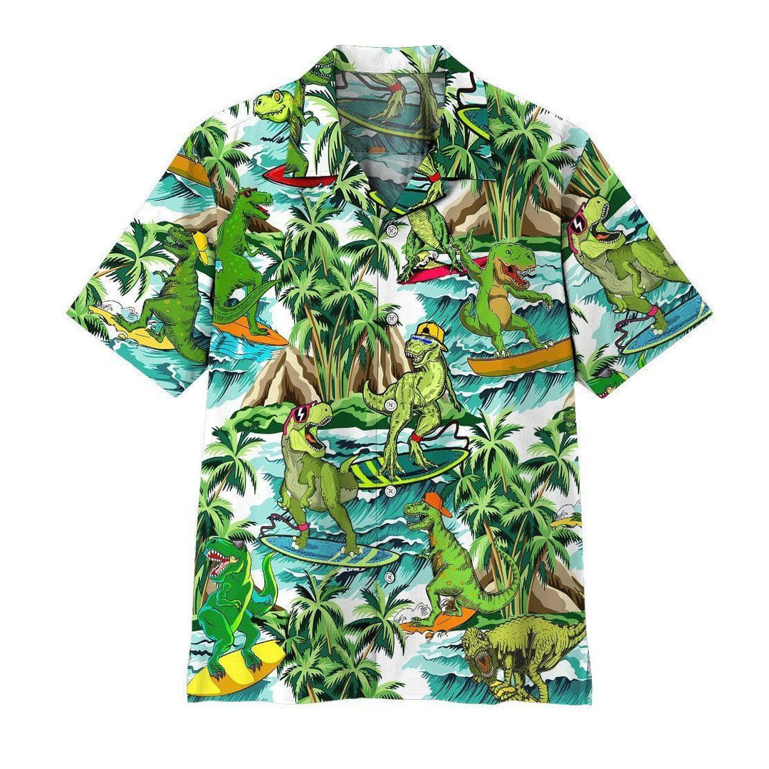 Dinosaur Surfing For Hawaiian Shirt