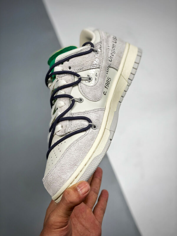 Off-White x Nike Dunk Low 20 of 50 Grey Sail Green For Sale