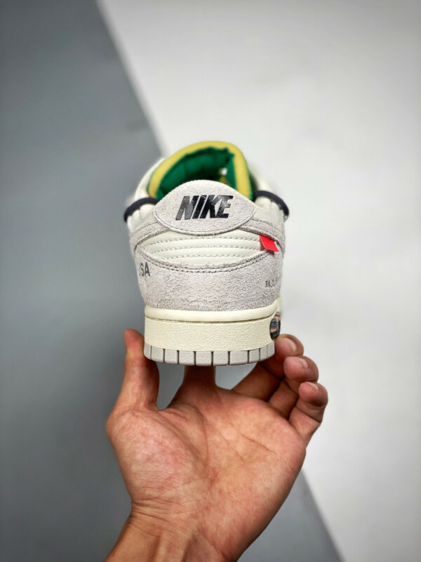 Off-White x Nike Dunk Low 20 of 50 Grey Sail Green For Sale