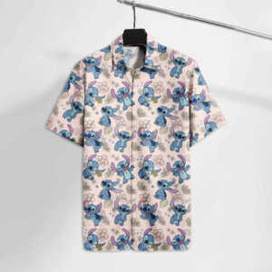 Adorable Stitch Floral Hawaiian Shirt