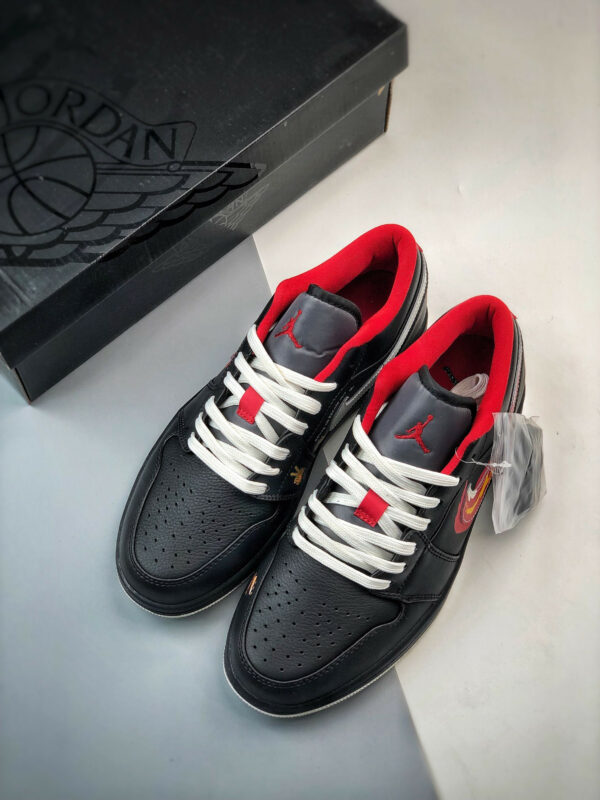 Air Jordan 1 Low Born To Fly Black White-Fitness Red FJ7073-010 For Sale