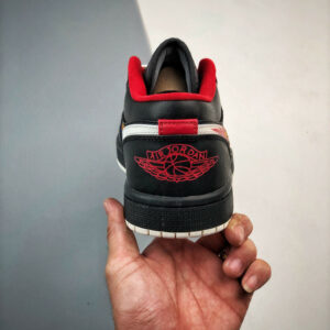 Air Jordan 1 Low Born To Fly Black White-Fitness Red FJ7073-010 For Sale