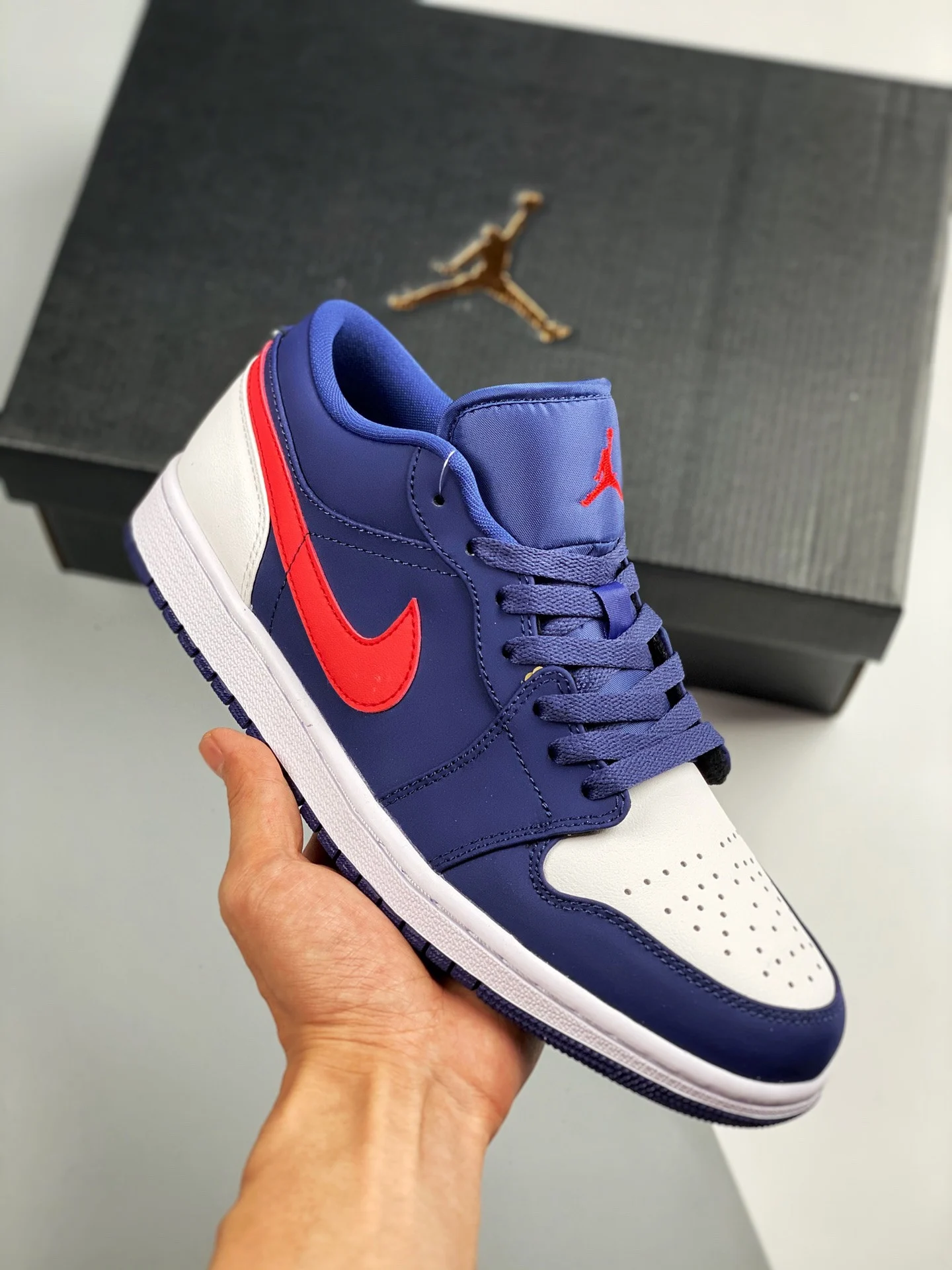 Air Jordan 1 Low USA Navy Blue White-Red CZ8454-400 For Sale