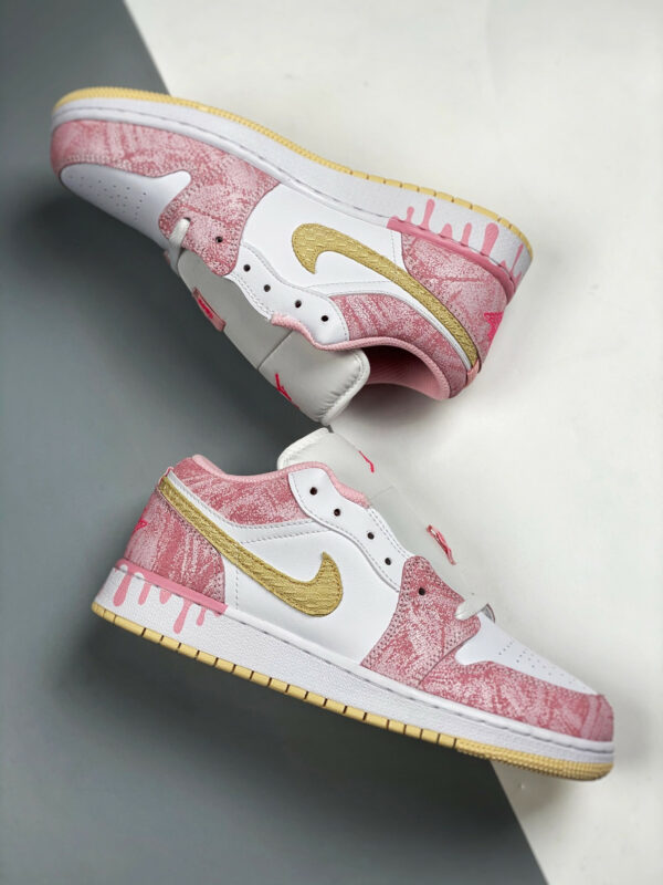 Air Jordan 1 Low GS Ice Cream Drip Arctic Punch Pale Vanilla-White For Sale