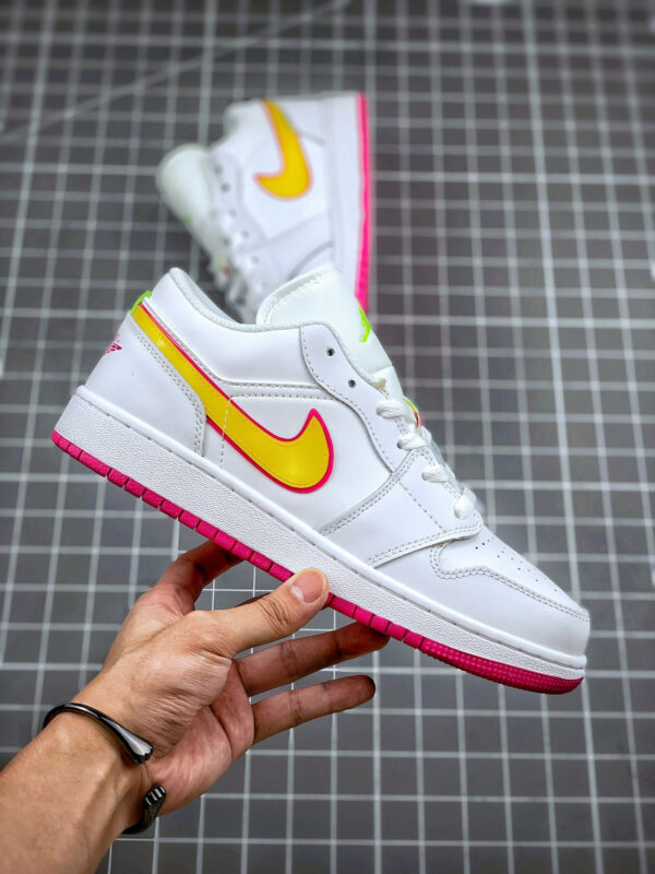 Air Jordan 1 Low GS White Yellow Pink CV4610-100 For Sale