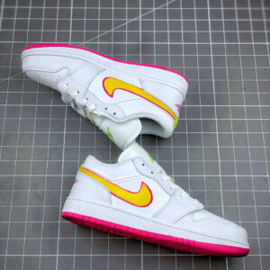 Air Jordan 1 Low GS White Yellow Pink CV4610-100 For Sale