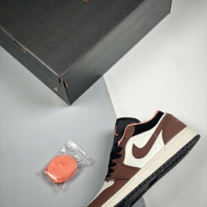 Air Jordan 1 Low Light Chocolate Black-Sail-Crimson Bliss DC6991-200 For Sale