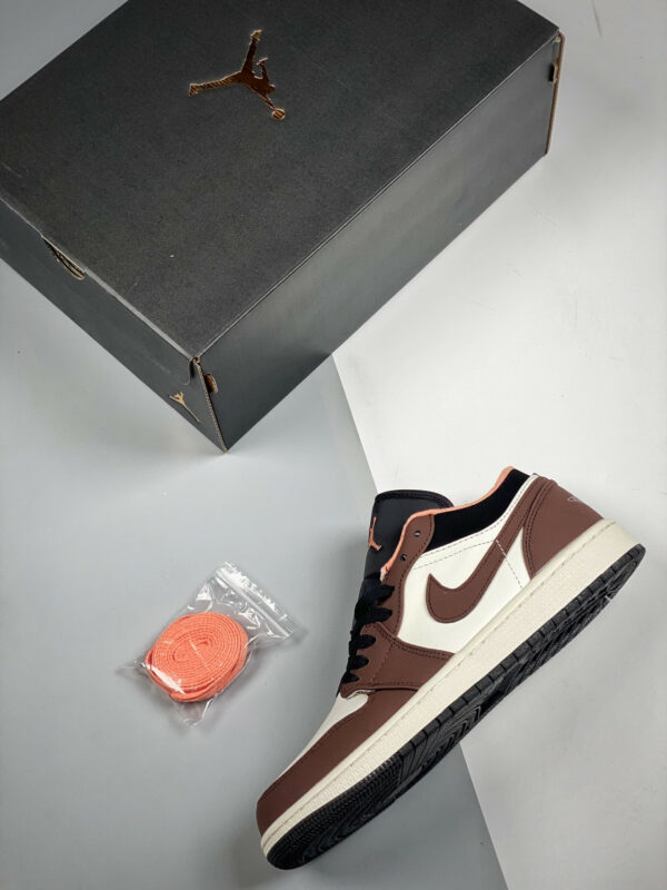 Air Jordan 1 Low Light Chocolate Black-Sail-Crimson Bliss DC6991-200 For Sale