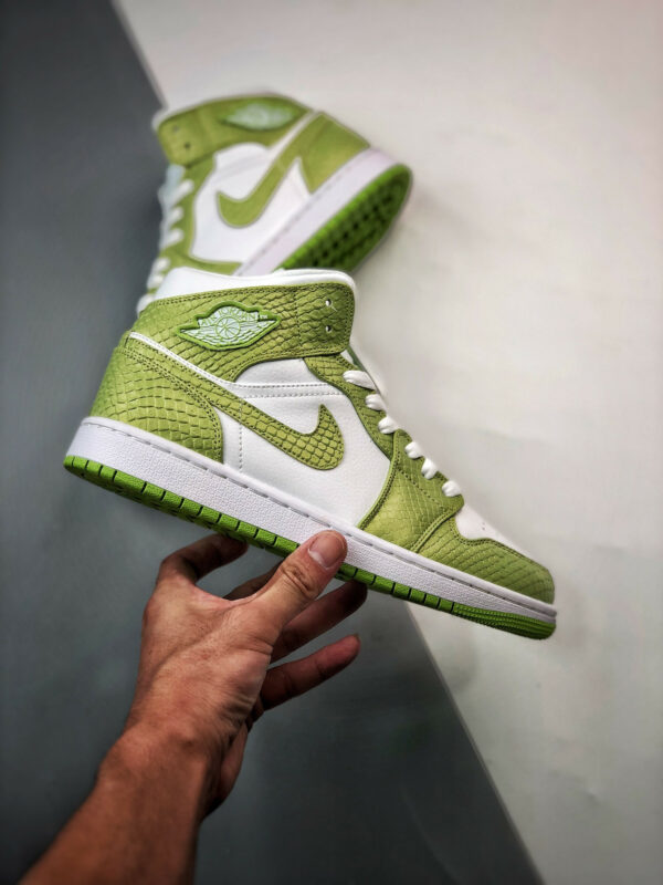 Air Jordan 1 Mid Green Python White Vivid Green DV2959-113 For Sale