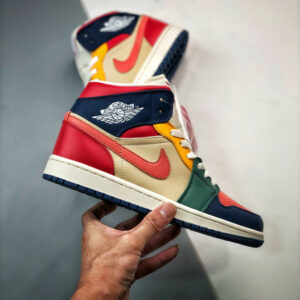 Air Jordan 1 Mid Multi-Color French BlueFire Red Beach Magic Ember For Sale
